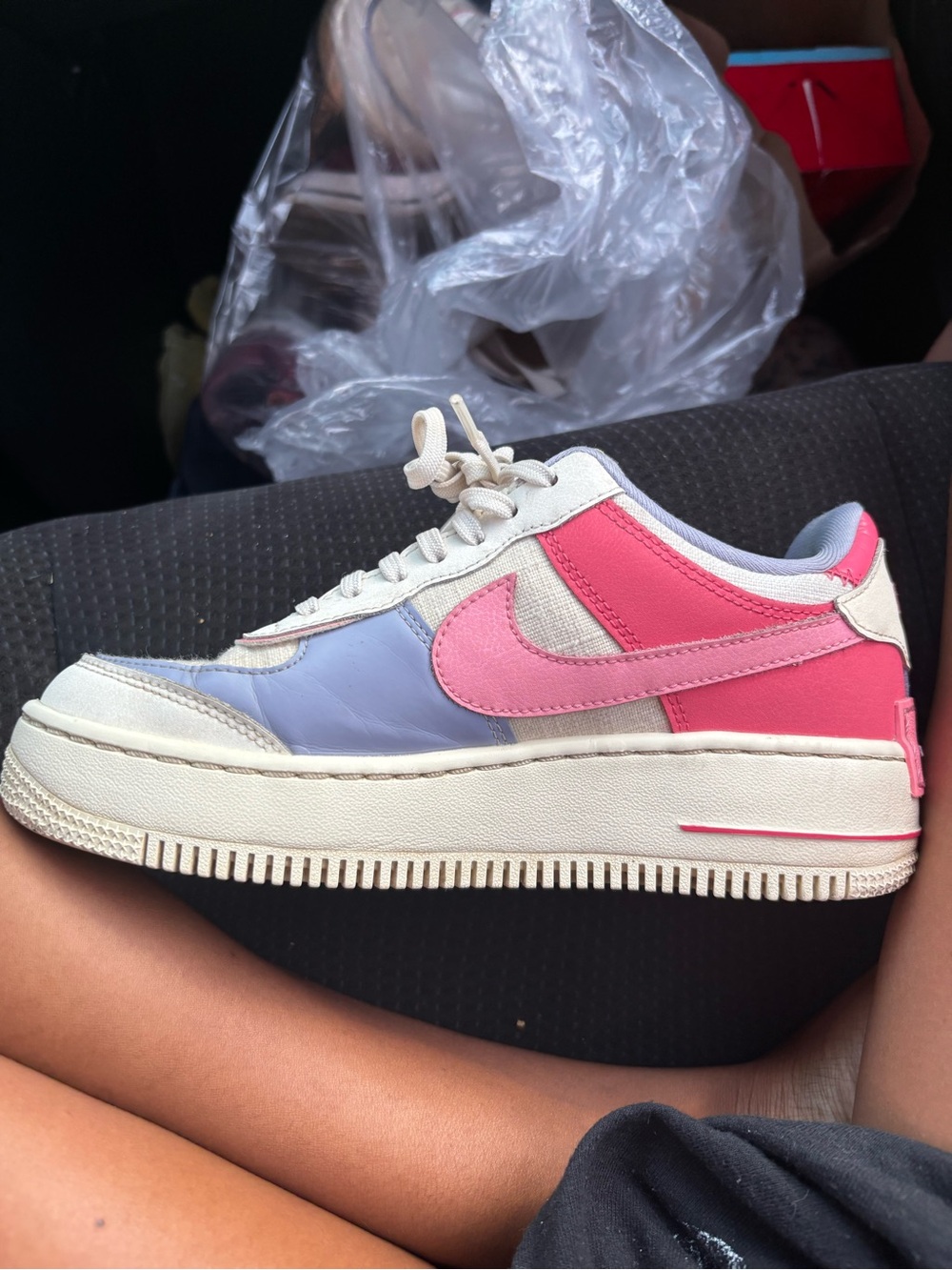 Nike Womenโs Low-Top Sneaker - Pink & Lavender with Cream Accents